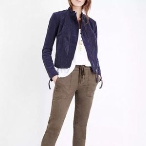 Free People Navy Moto Jacket